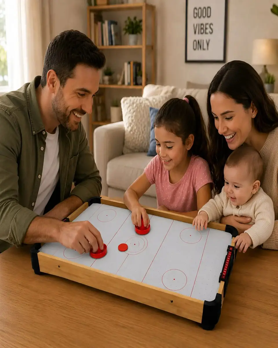Mesa de Hockey de Aire Mini Air Hockey de Madera Juego Infantil 3