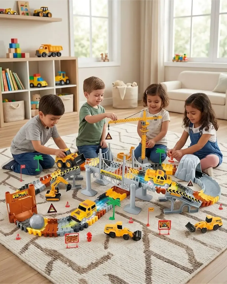 Pista De Construcción Ingeniería Infantil 177 Pcs 1