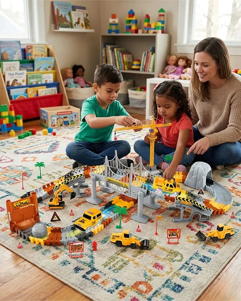 Pista De Construcción Ingeniería Infantil 177 Pcs