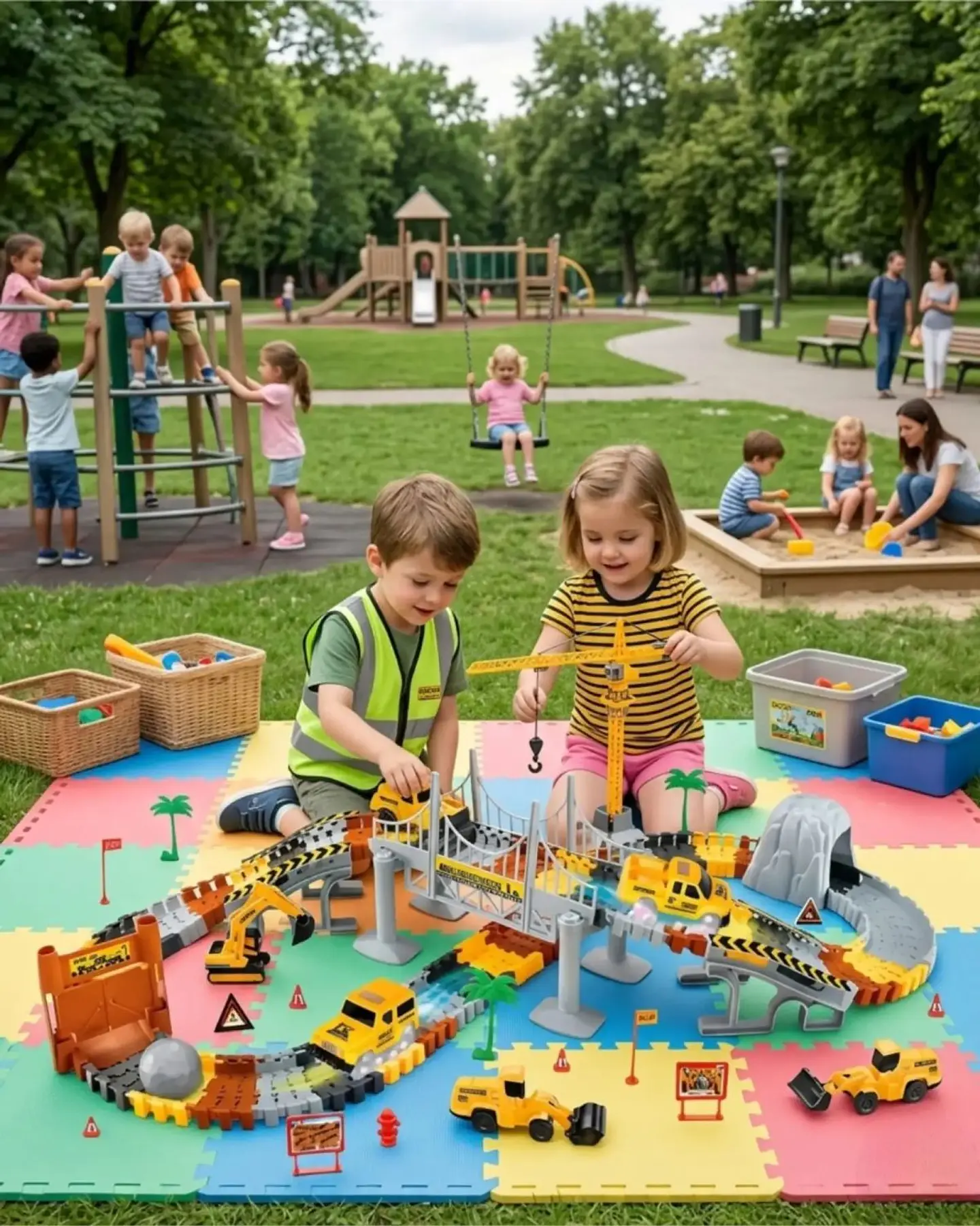 Pista De Construcción Ingeniería Infantil 177 Pcs 4