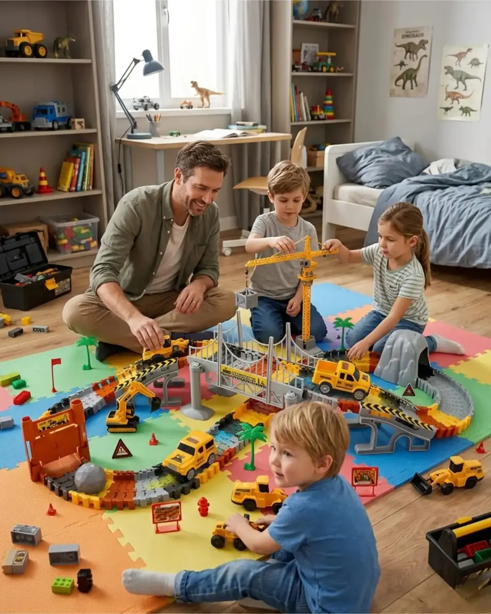 Pista De Construcción Ingeniería Infantil 177 Pcs 6