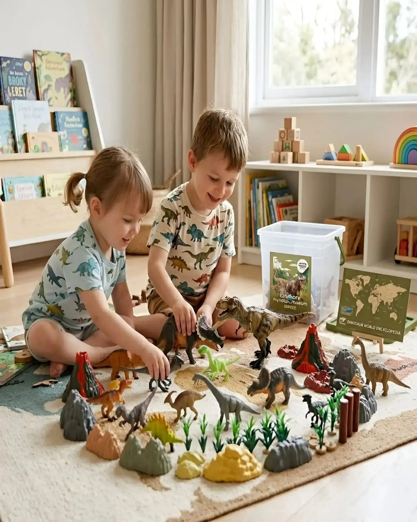 Balde de Dinosaurios de Juguete Set 50 Piezas Didactico 1