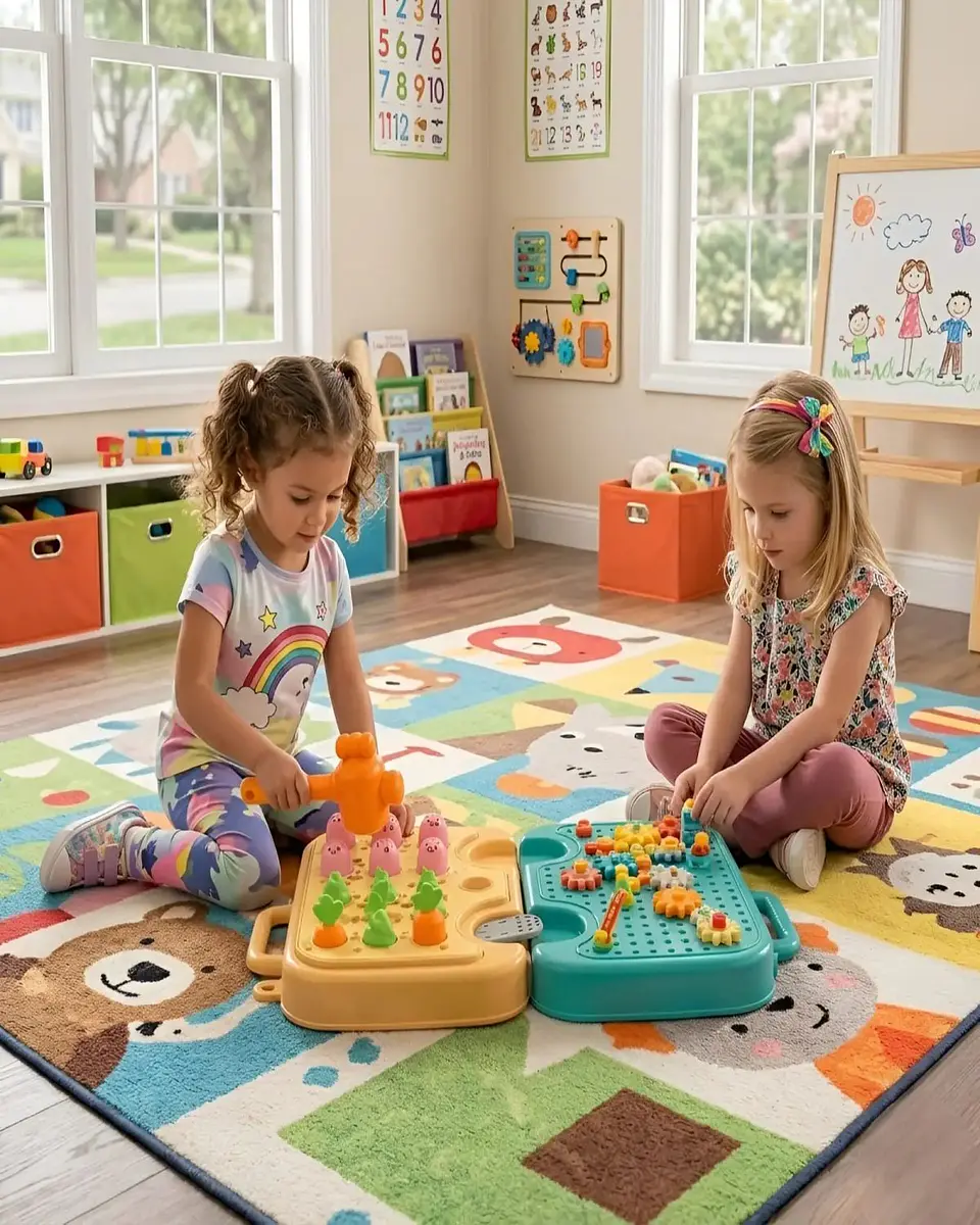 Set de Juegos Didáctico 3 en 1 Banco de Descarga, Maletín de Bloques y Huerto Infantil 2