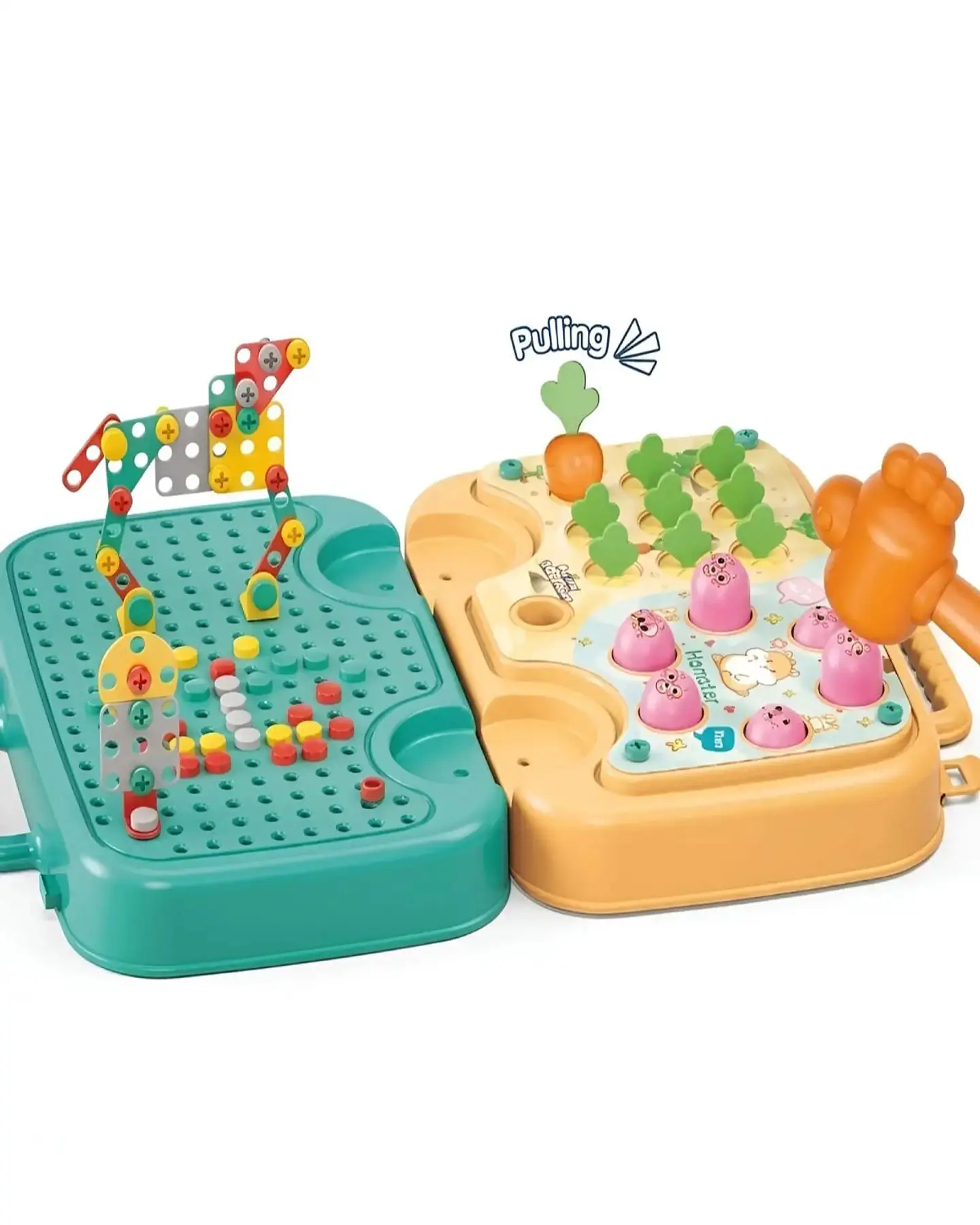 Set de Juegos Didáctico 3 en 1 Banco de Descarga, Maletín de Bloques y Huerto Infantil 6