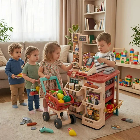 Set de Juguete Supermercado Infantil con Carrito y Accesorios