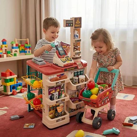 Set de Juguete Supermercado Infantil con Carrito y Accesorios