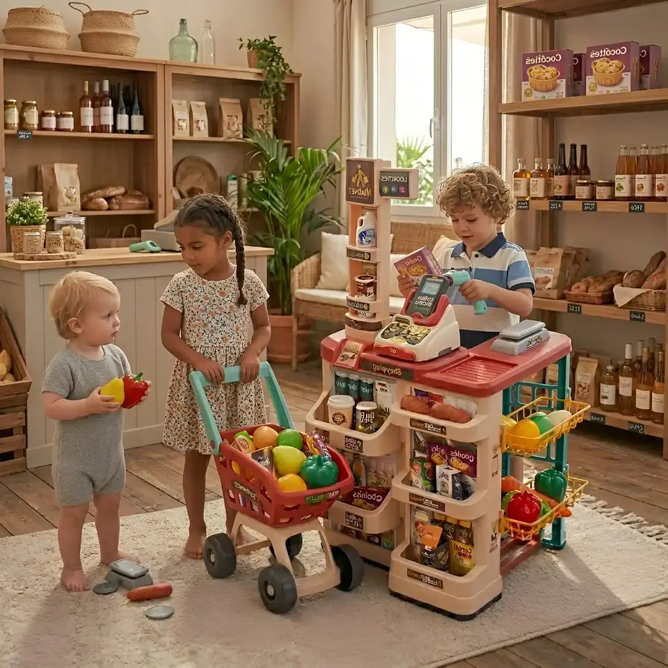Set de Juguete Supermercado Infantil con Carrito y Accesorios 4