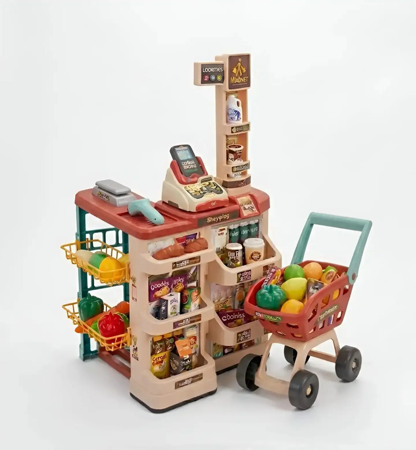 Set de Juguete Supermercado Infantil con Carrito y Accesorios 6