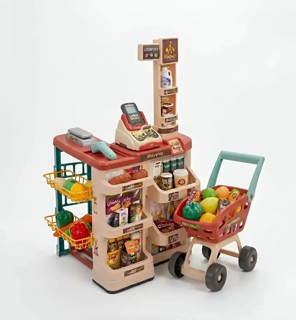 Set de Juguete Supermercado Infantil con Carrito y Accesorios 6