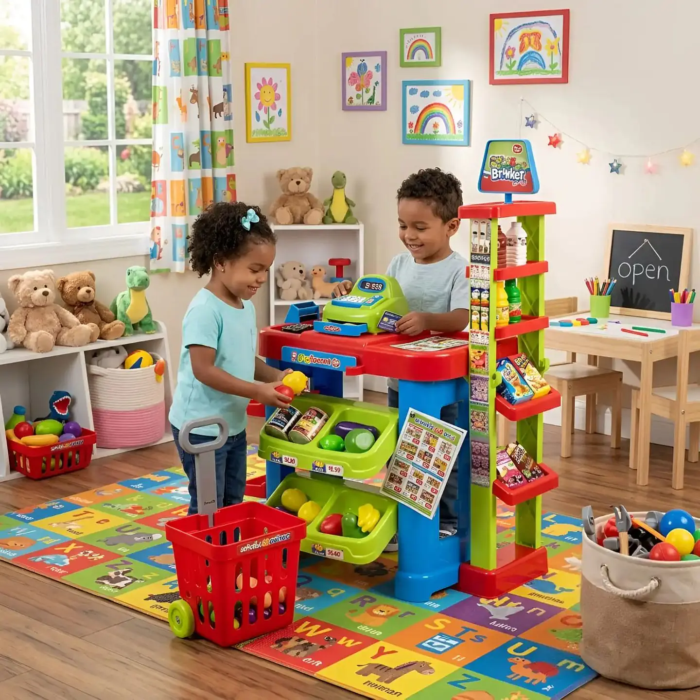 Juguete Set de Supermercado Infantil con Carrito y Accesorios 2