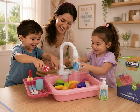 Lavaplatos de Juguete Little Chef Play Series ROSA