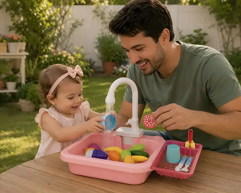 Lavaplatos de Juguete Little Chef Play Series ROSA 3