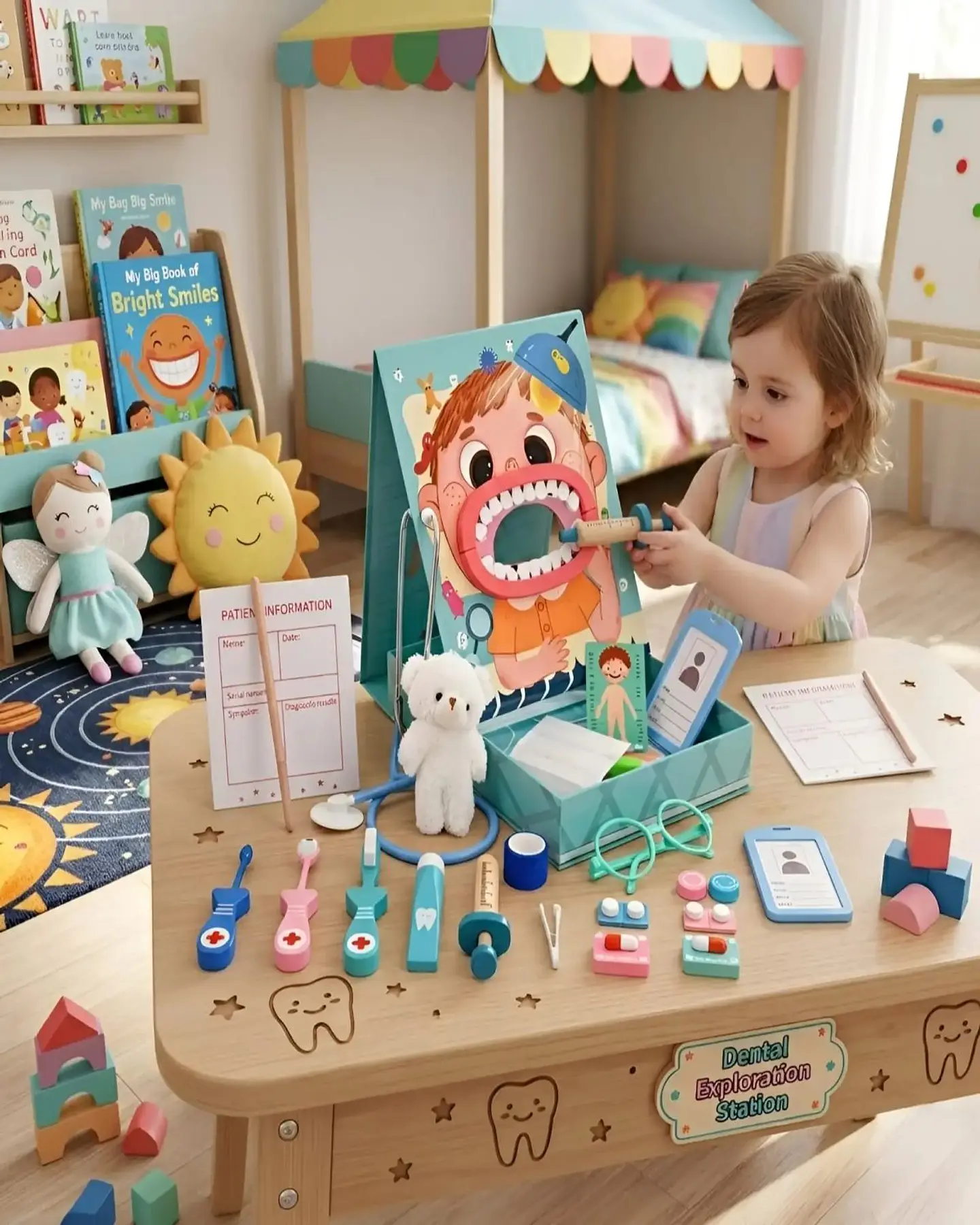 Set de Doctor y Dentista Didáctico de Madera para Niños 6