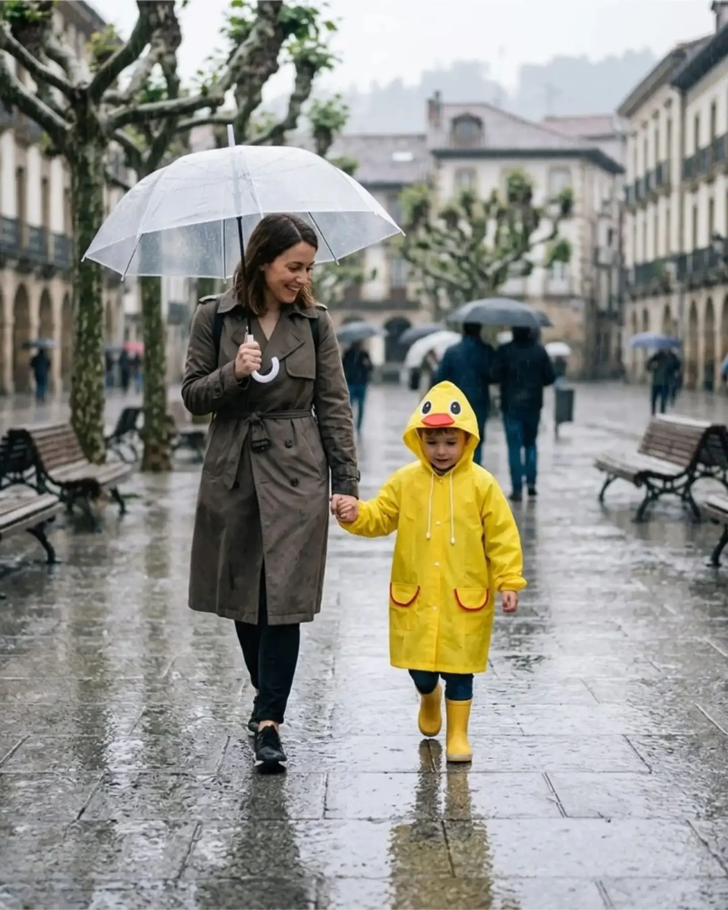 Set de 2 Capas Impermeables de Lluvia Infantil Para Niños amarillo y verde 2