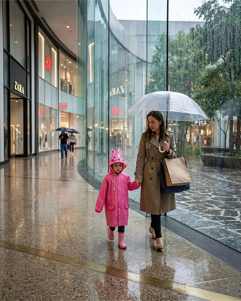 Set de 2 Capas Impermeables de Lluvia Infantil Para Niños amarillo y rosado