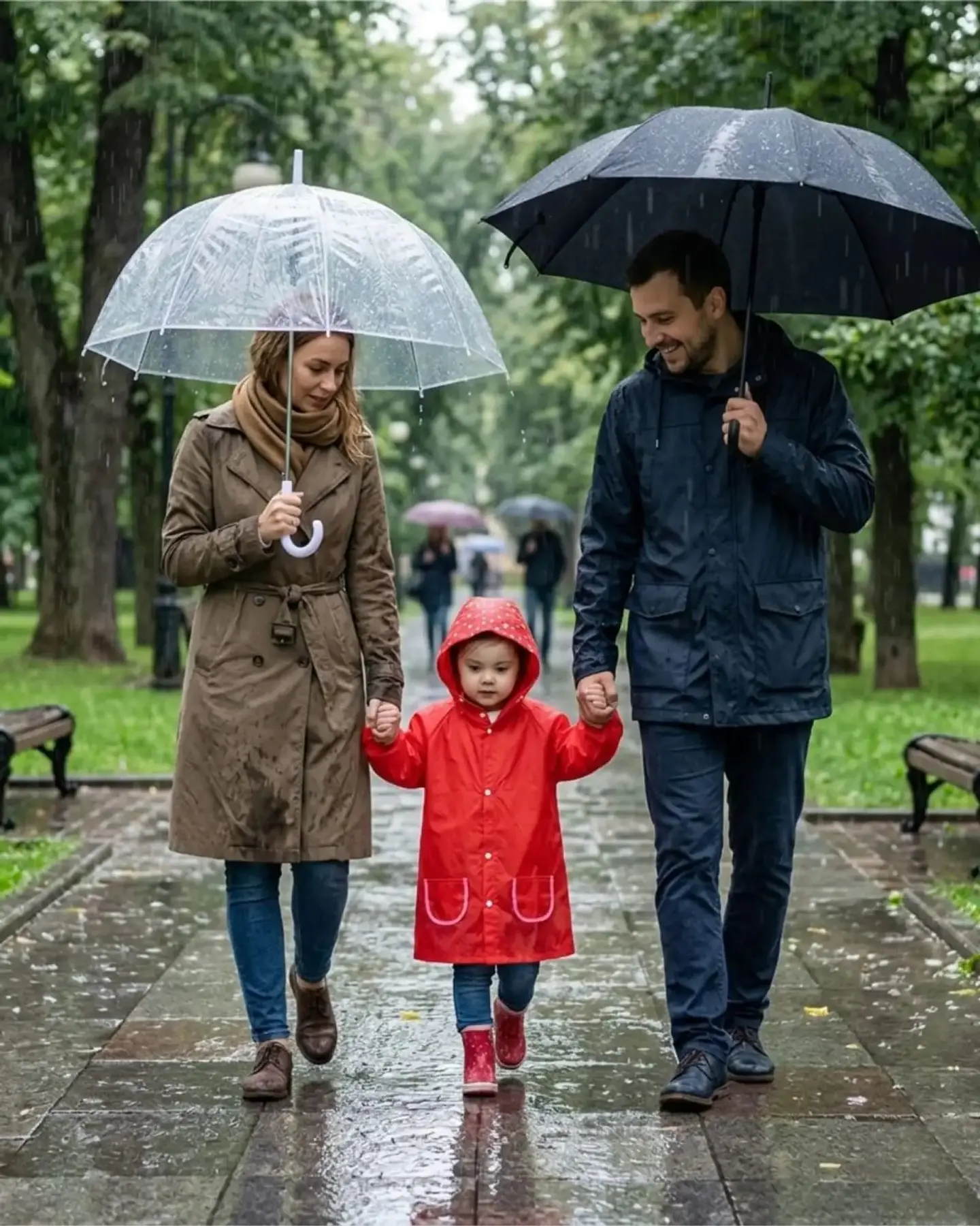 Set de 2 Capas Impermeables de Lluvia Infantil Para Niños azul y rojo 1