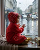 Set de 2 Capas Impermeables de Lluvia Infantil Para Niños azul y rojo - Miniatura 3