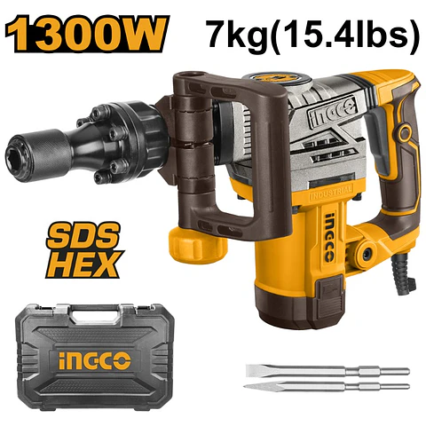 Martillo Demoledor Electrico Industrial SDS Hex 1300W/20J Ingco