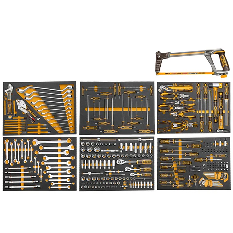 CAJA INGCO METALICA 7 CAJONES C/HERRAMIENTAS JGO 328 PZAS # HTCS273281