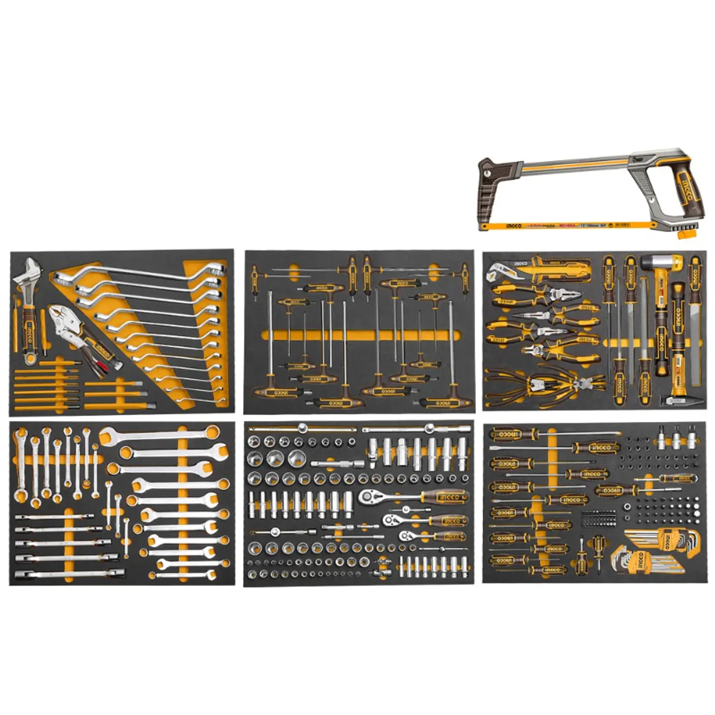 CAJA INGCO METALICA 7 CAJONES C/HERRAMIENTAS JGO 328 PZAS # HTCS273281 2