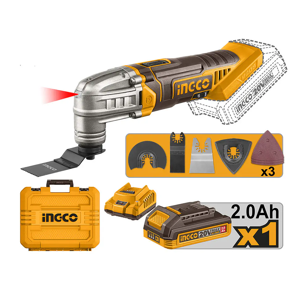 MULTICORTADORA + BAT 2AH Y CARG NORMAL 20V INGCO CMLI20228 1