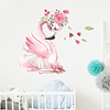 Cisne romántico rosado | Vinilo sticker pared