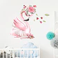 Cisne romántico rosado | Vinilo sticker pared - Miniatura 1