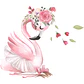 Cisne romántico rosado | Vinilo sticker pared - Miniatura 3