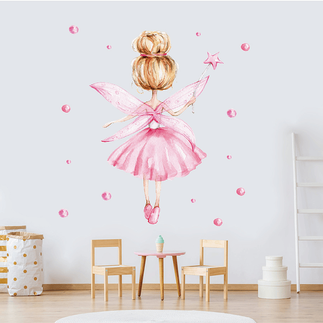 Hada mágica rosada | Vinilo sticker pared