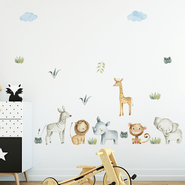 Animales en la Selva 2 x (90x30cm) | Vinilo sticker pared