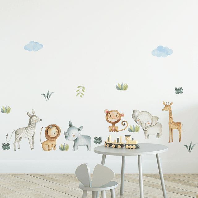 Animales en la Selva 2 x (90x30cm) | Vinilo sticker pared