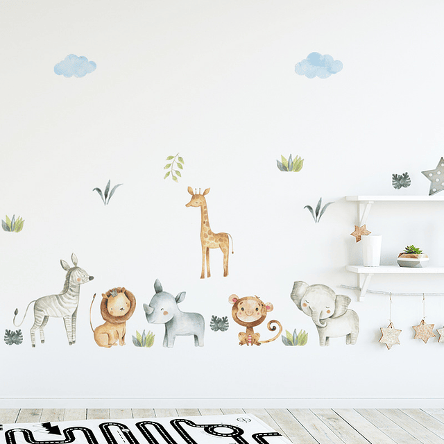 Animales en la Selva 2 x (90x30cm) | Vinilo sticker pared