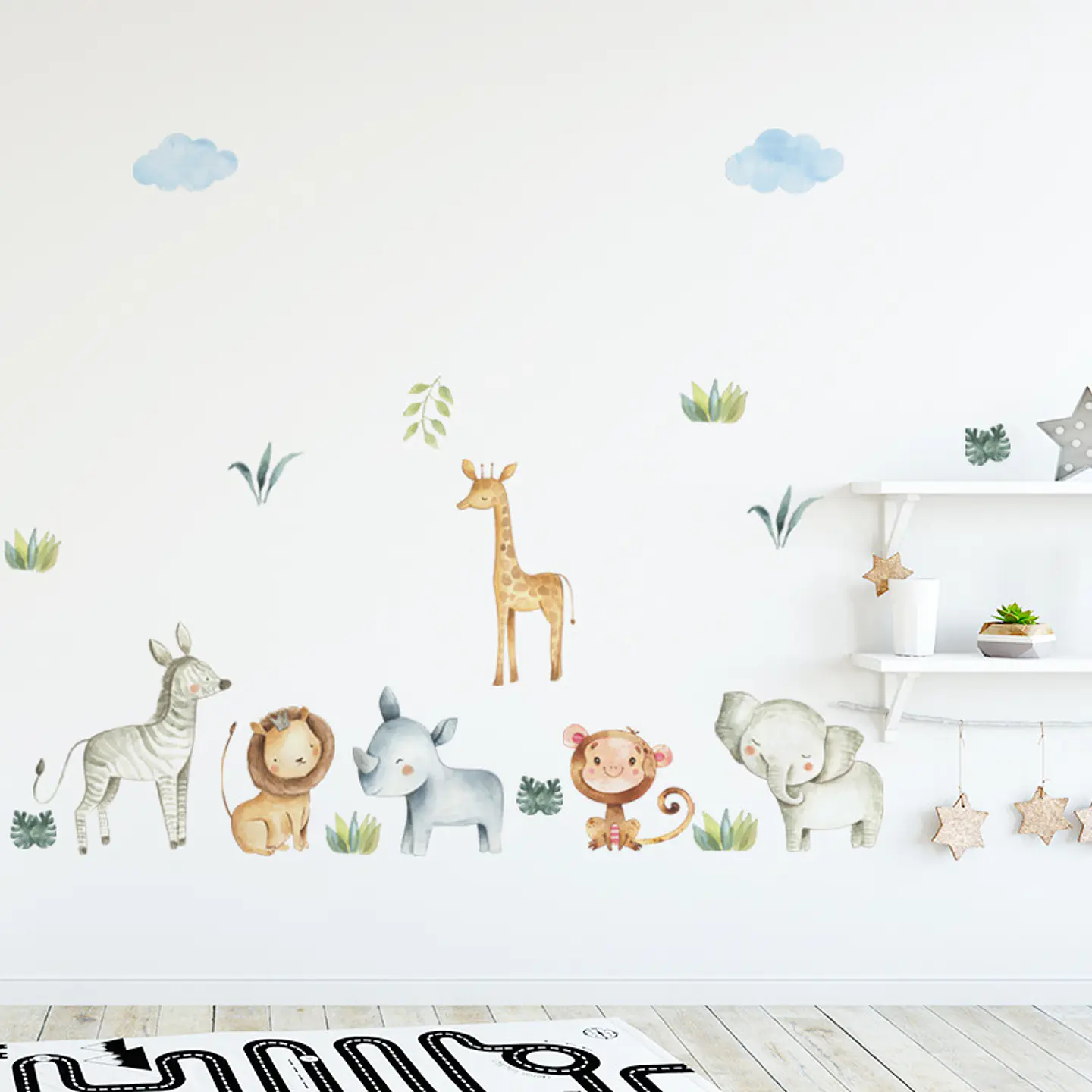 Animales en la Selva 2 x (90x30cm) | Vinilo sticker pared 1
