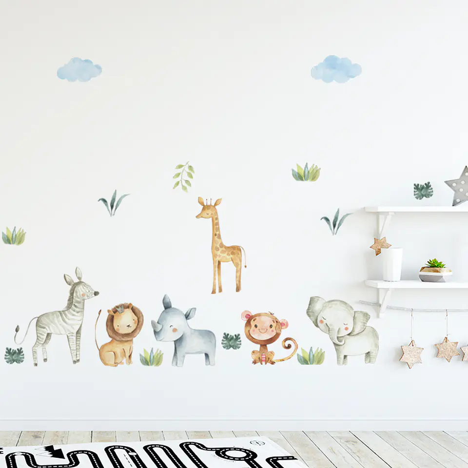 Animales en la Selva 2 x (90x30cm) | Vinilo sticker pared 1