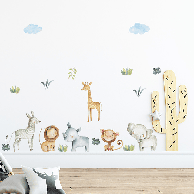 Animales en la Selva 2 x (90x30cm) | Vinilo sticker pared