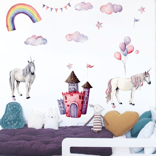 Unicornios mágicos 2 x (90x30cm) | Vinilo sticker pared