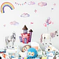 Mural Acuarela unicornios | Sticker de Pared Infantil - Miniatura 6