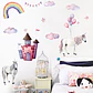 Mural Acuarela unicornios | Sticker de Pared Infantil - Miniatura 3