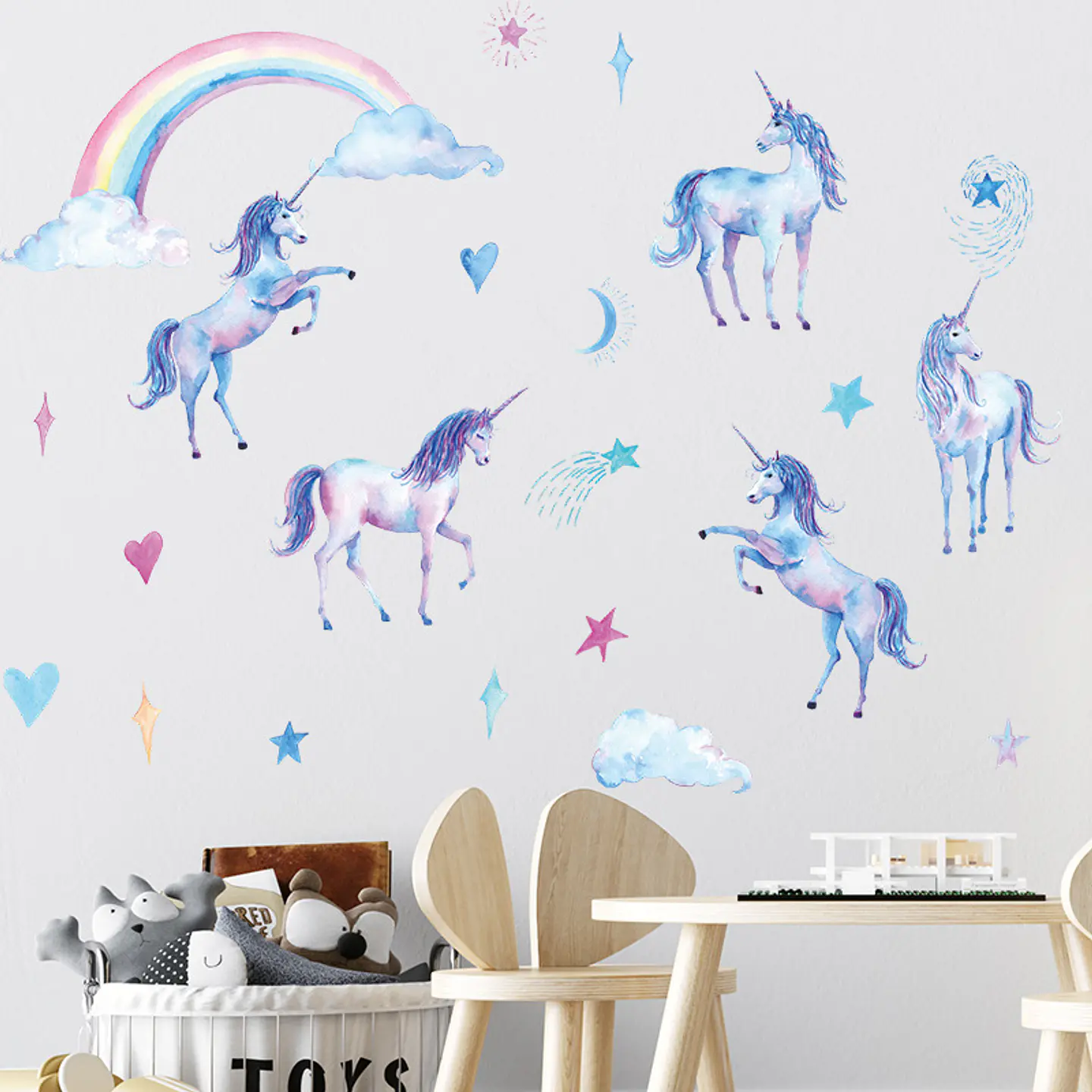 Unicornios Celestiales | Pack 2 Vinilos Decorativos Infantiles 90 × 30 cm 3