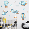 Aviones y globos niños 2 x (90x30cm) | Vinilo sticker pared
