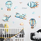 Aviones y globos niños 2 x (90x30cm) | Vinilo sticker pared - Miniatura 2