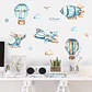 Aviones y globos niños 2 x (90x30cm) | Vinilo sticker pared - Miniatura 3