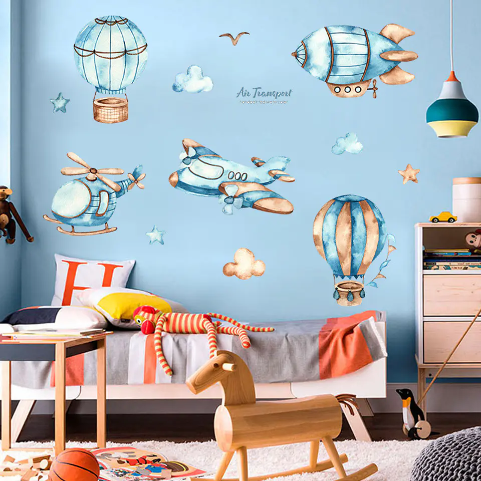 Aviones y globos niños 2 x (90x30cm) | Vinilo sticker pared 5