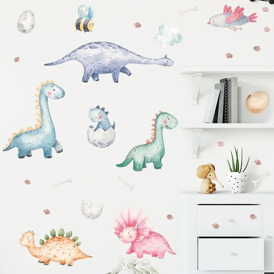 Dinosaurios bebes 2 x (90x30cm) | Vinilo sticker pared 2