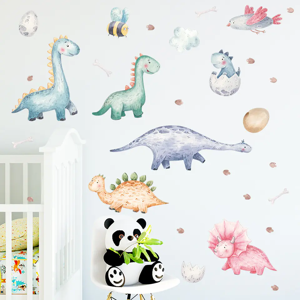 Dinosaurios bebes 2 x (90x30cm) | Vinilo sticker pared 1