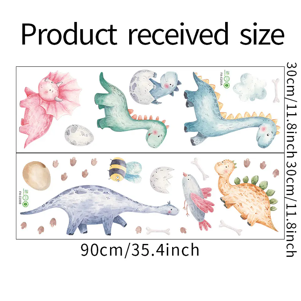 Dinosaurios bebes 2 x (90x30cm) | Vinilo sticker pared 7
