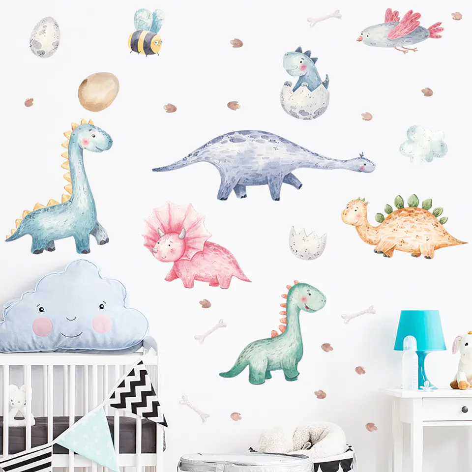 Dinosaurios bebes 2 x (90x30cm) | Vinilo sticker pared 4
