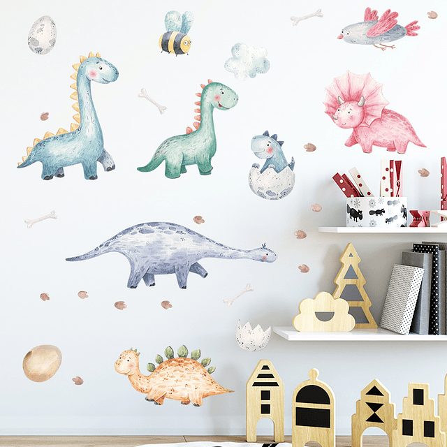 Dinosaurios bebes 2 x (90x30cm) | Vinilo sticker pared