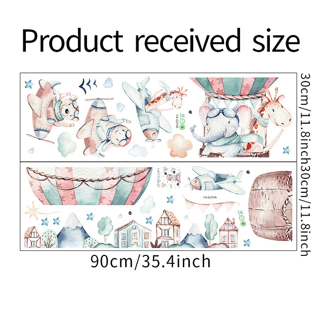 Animales aviadores 2 x (90x30cm) | Vinilo sticker pared