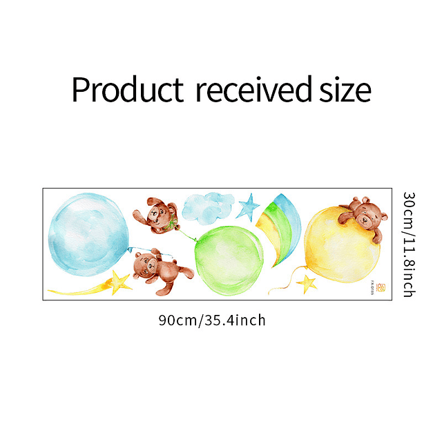 Osos y globos en acuarela | Vinilo sticker pared